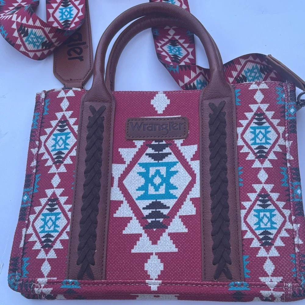 Wrangler Red and Brown Patterned Women's Bag - Picture 2 of 6